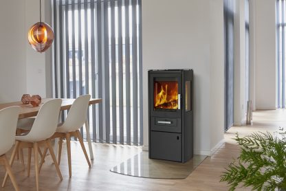 Varde Bornholm Stål svart - med sideglass - Bilde 2